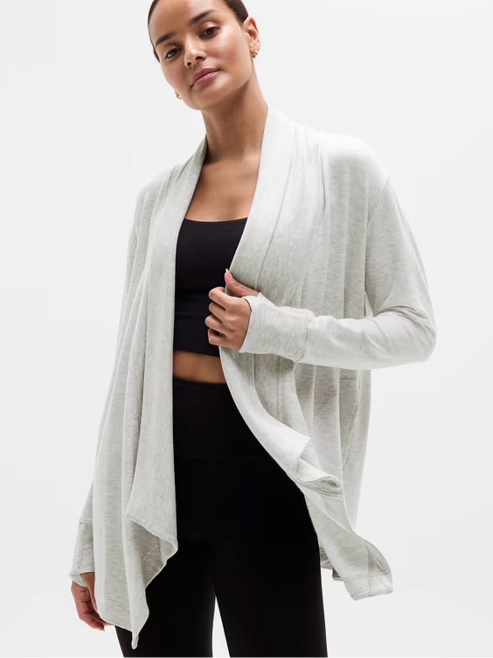 Athleta Long Sleeve Open Front Cardigan // Gray // XS